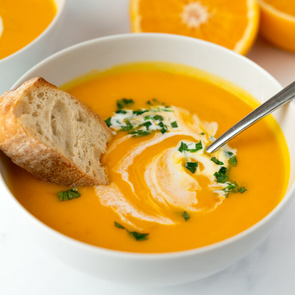 Crema de calabaza y naranja con jengibre