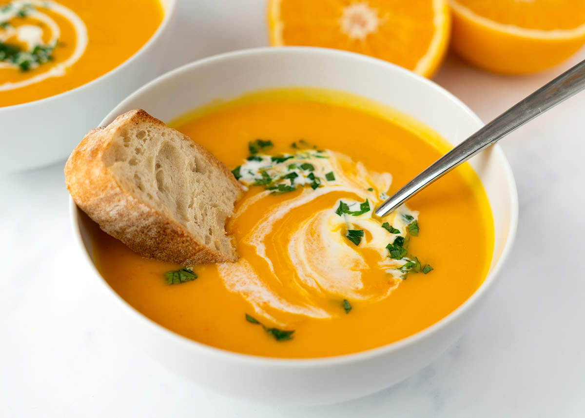 Crema de calabaza y naranja