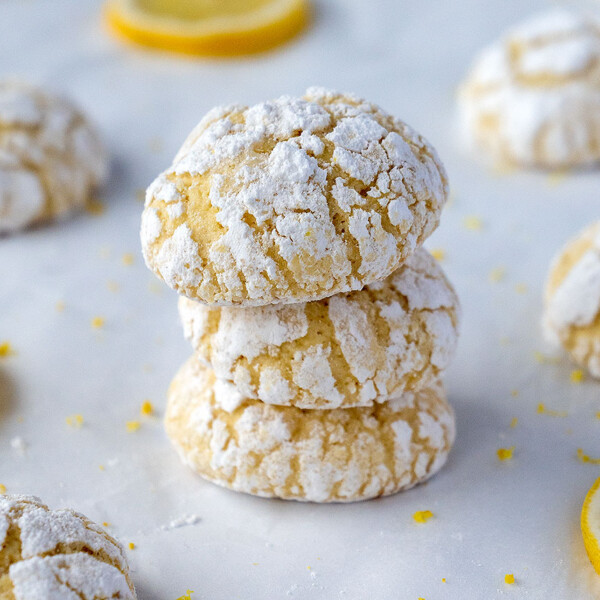 Galletas de limón craqueladas caseras