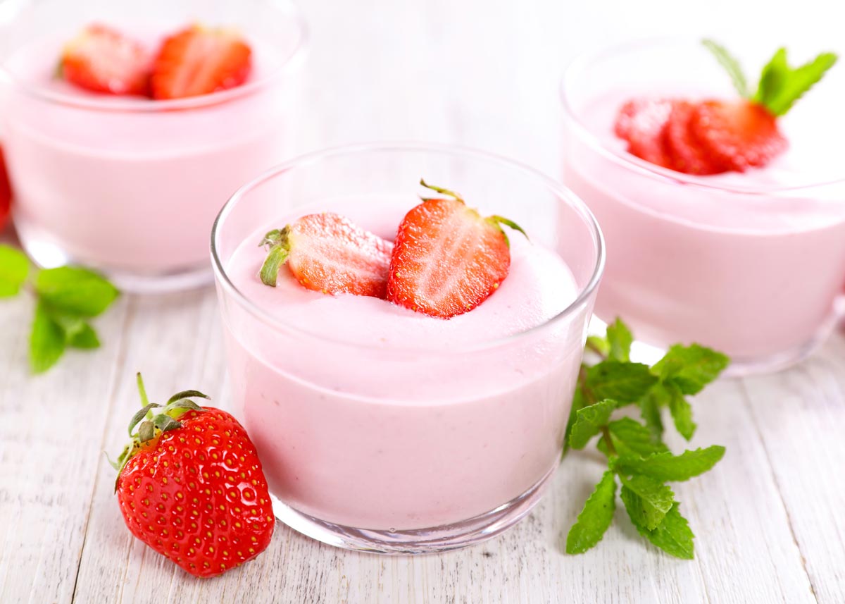 mousse de fresa casera