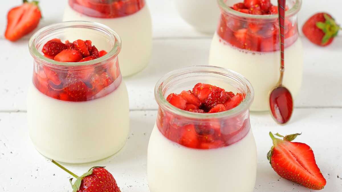 panna cotta de fresa Thermomix