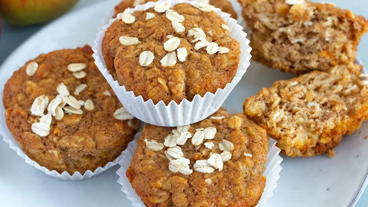 magdalenas de avena y manzana receta