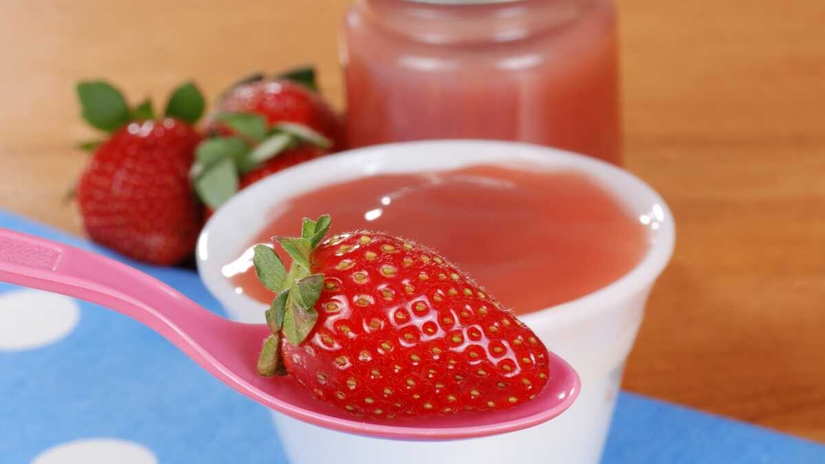 papilla de fresas para bebes