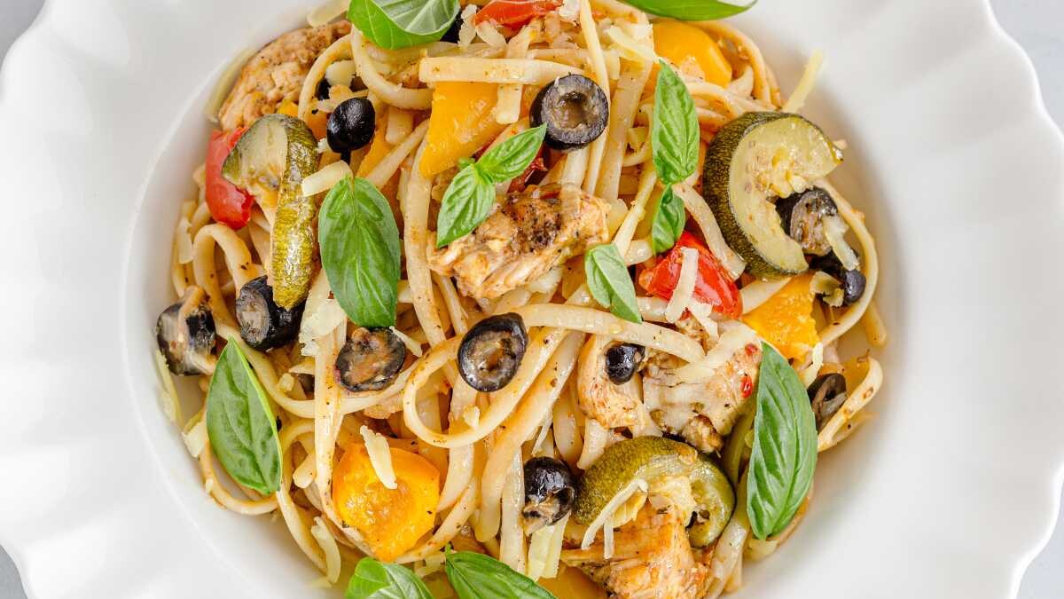 tallarines con verduras