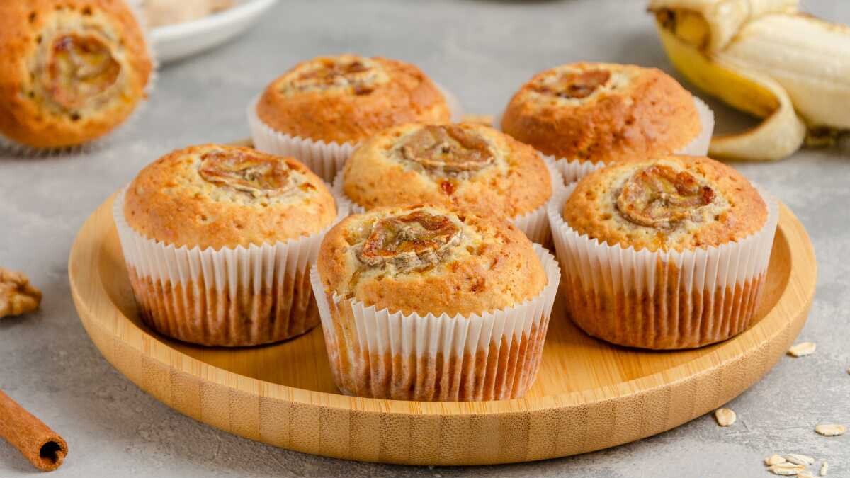 muffins de avena y platano blw para bebés
