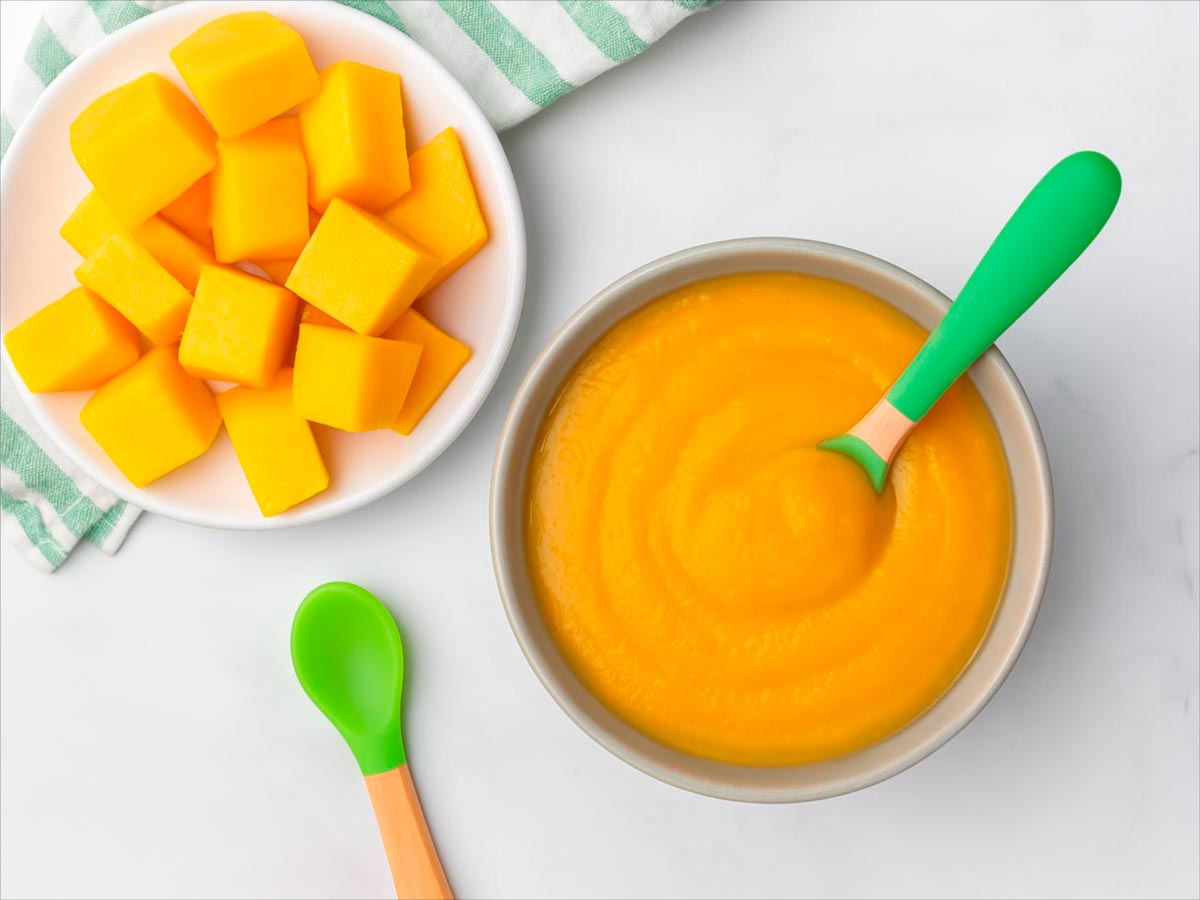 papilla de mango para bebes casera - Mango en papilla o BLW para bebés a partir de 6 meses