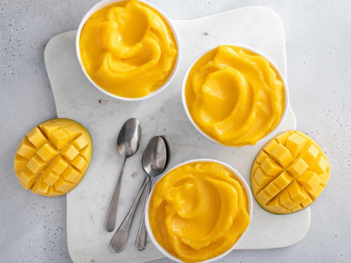 pure helado de mango receta - Mango en papilla o BLW para bebés a partir de 6 meses