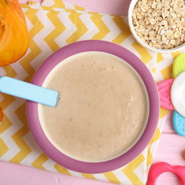 papilla de avena y calabaza para bebés