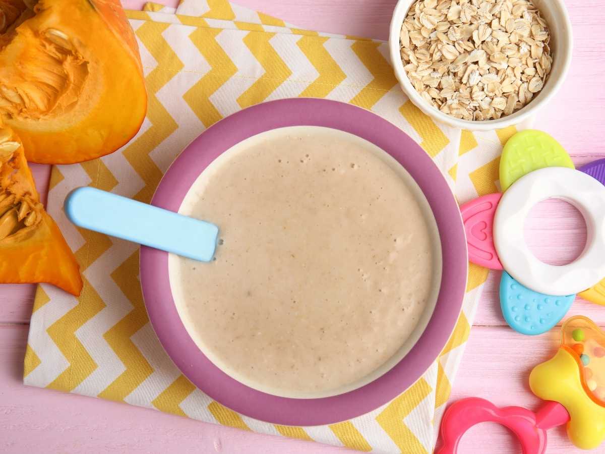 Puré de calabaza con avena para bebés