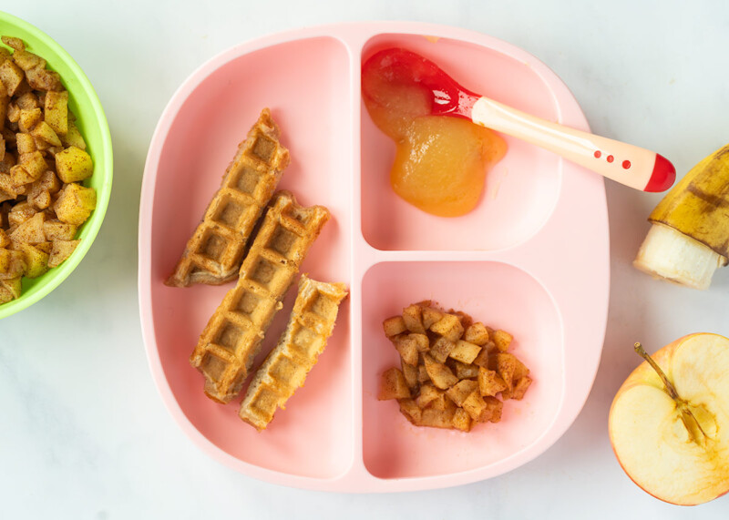 Gofres de manzana sin azúcar para bebés y niños