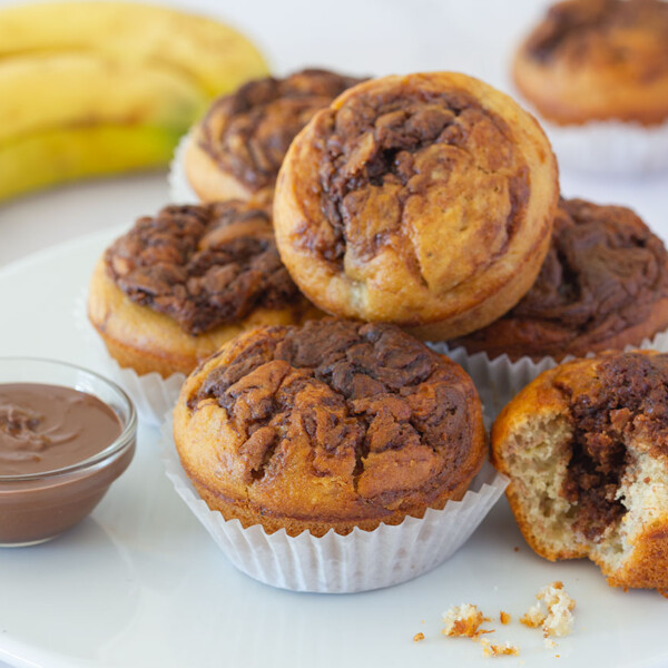 Muffins o magdalenas de plátano y Nutella