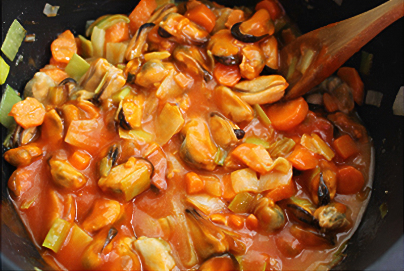 Crema de mejillones casera - Recetas de cocina casera fáciles cocinar crema de mejillones - Crema de mejillones casera