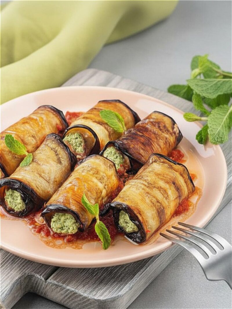 como hacer rollitos de berenjena