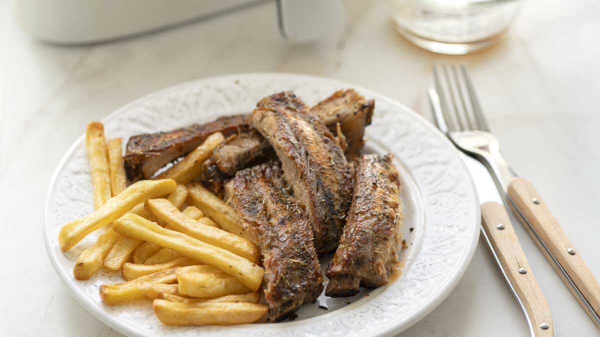 costillas en freidora de aire