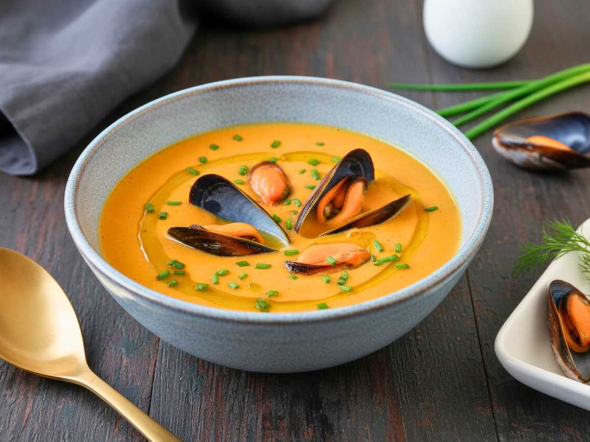 Crema de mejillones casera