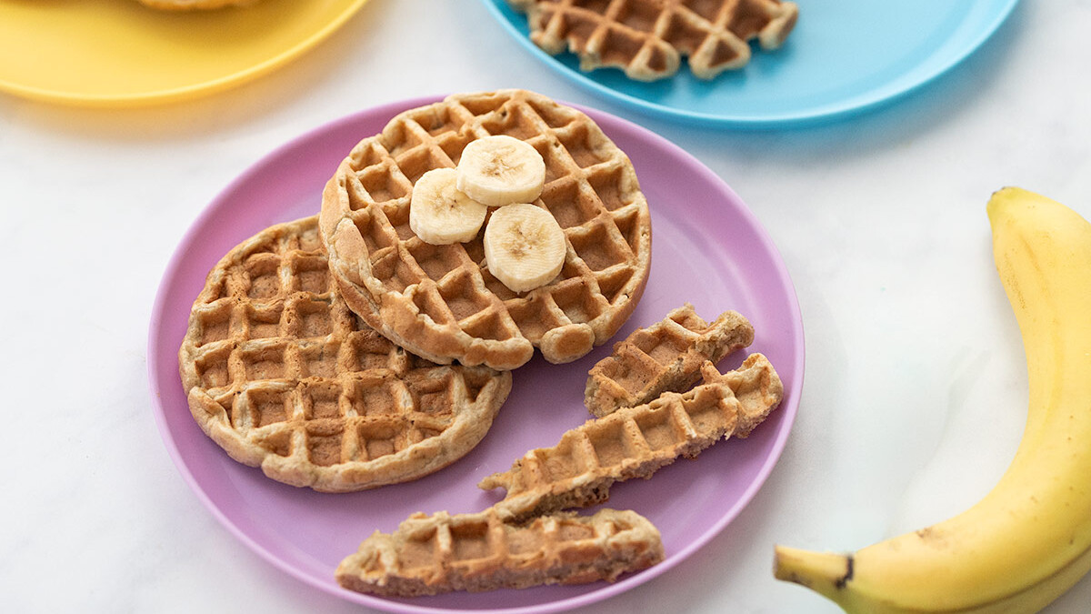 Gofres de avena y plátano