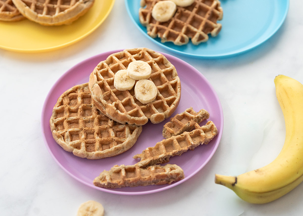 Gofres de avena y plátano sin azúcar