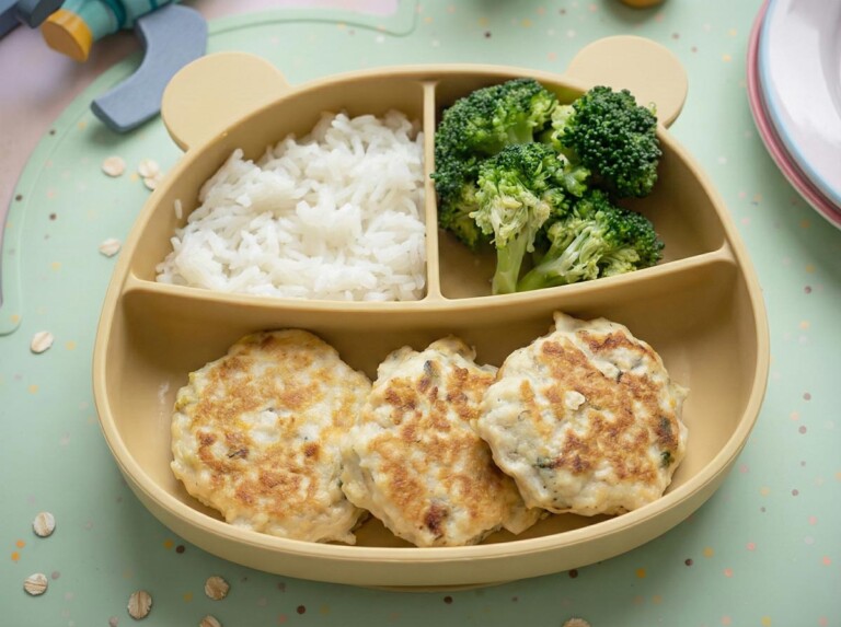 hamburguesa de pollo BLW para bebés