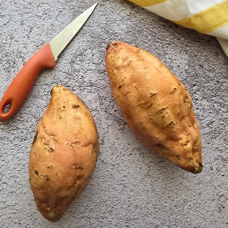 pinchar boniato para asar Pizza de boniato en freidora de aire o al horno, fácil y saludable