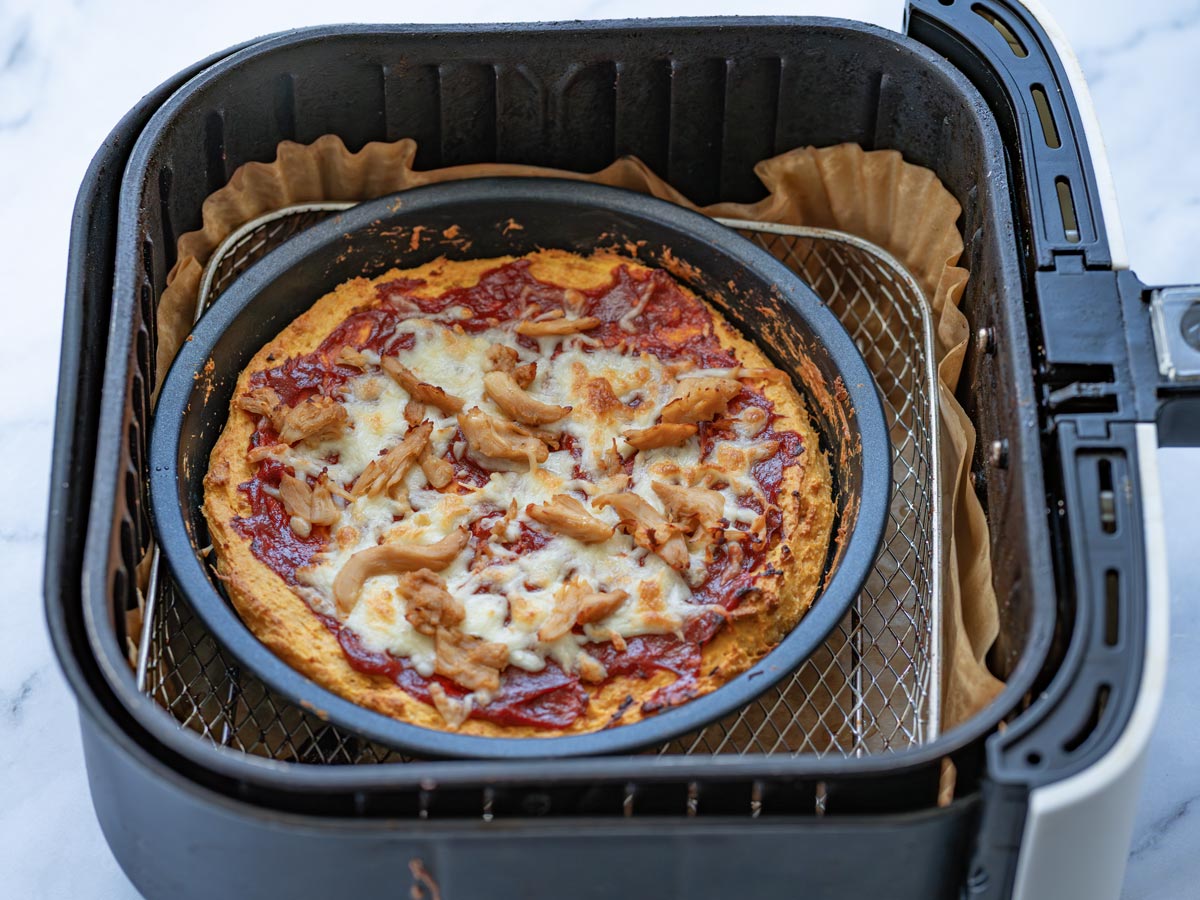 pizza de boniato en freidora de aire Pizza de boniato en freidora de aire o al horno, fácil y saludable