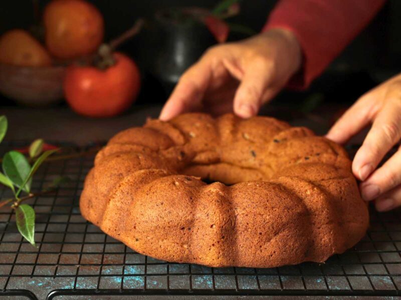 bizcocho de caqui en freidora de air
