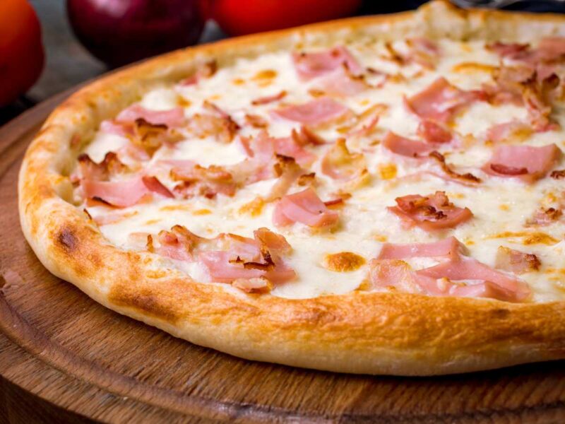como hacer pizza carbonara casera