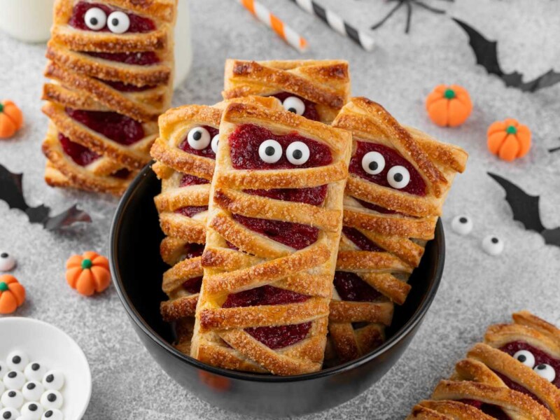 hojaldre con mermelada para Halloween