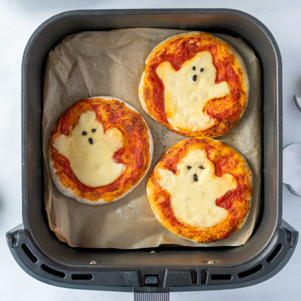 Mini pizzas de Halloween en freidora de aire