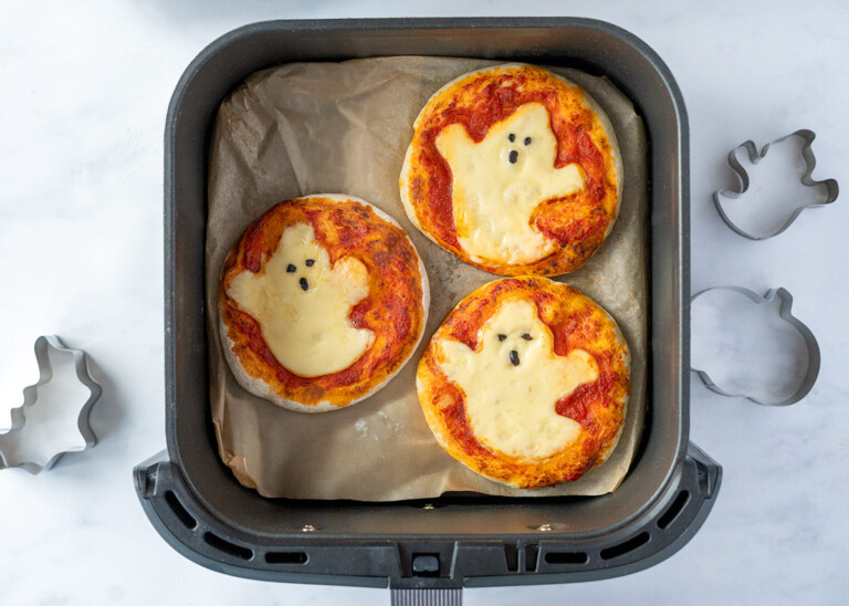 Mini pizzas de Halloween en freidora de aire