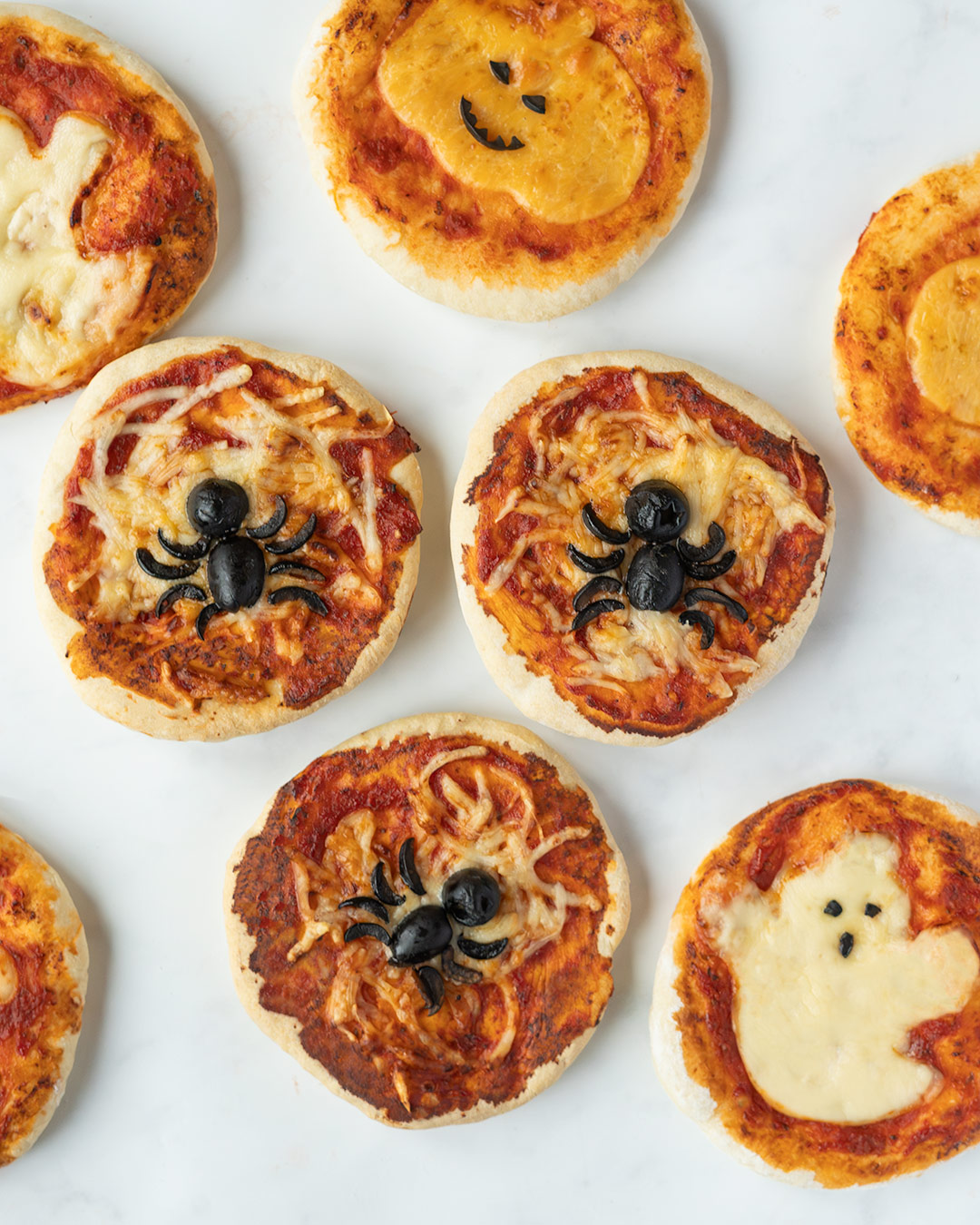 Mini pizzas de Halloween en freidora de aire