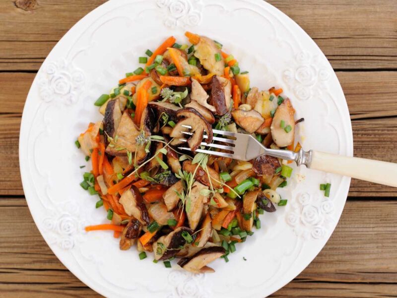 ragout de boletus con verduras