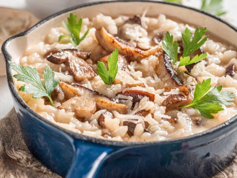 risotto de boletus edulis o funghi porcini