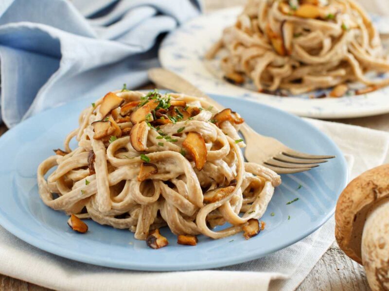tagliatelle integrales con boletus