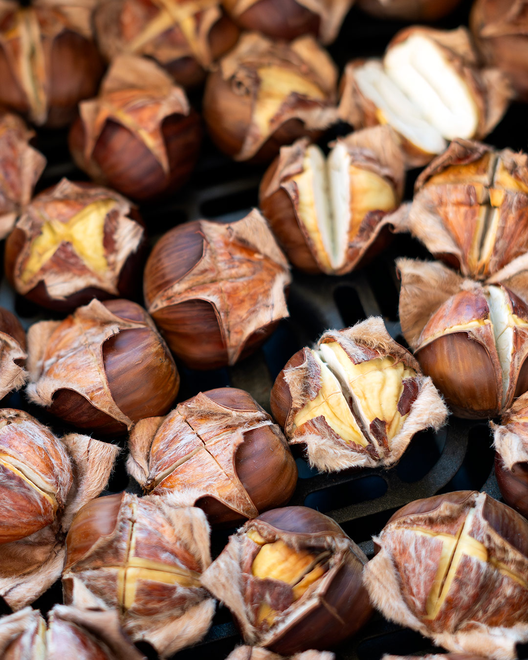 Castañas asadas en freidora de aire