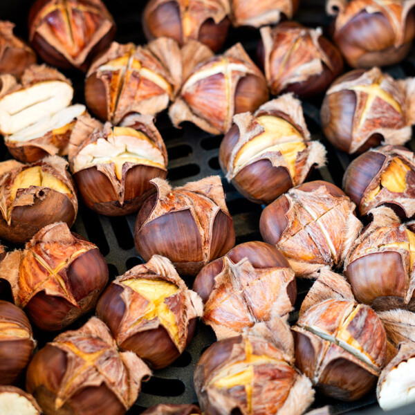 Castañas asadas en freidora de aire