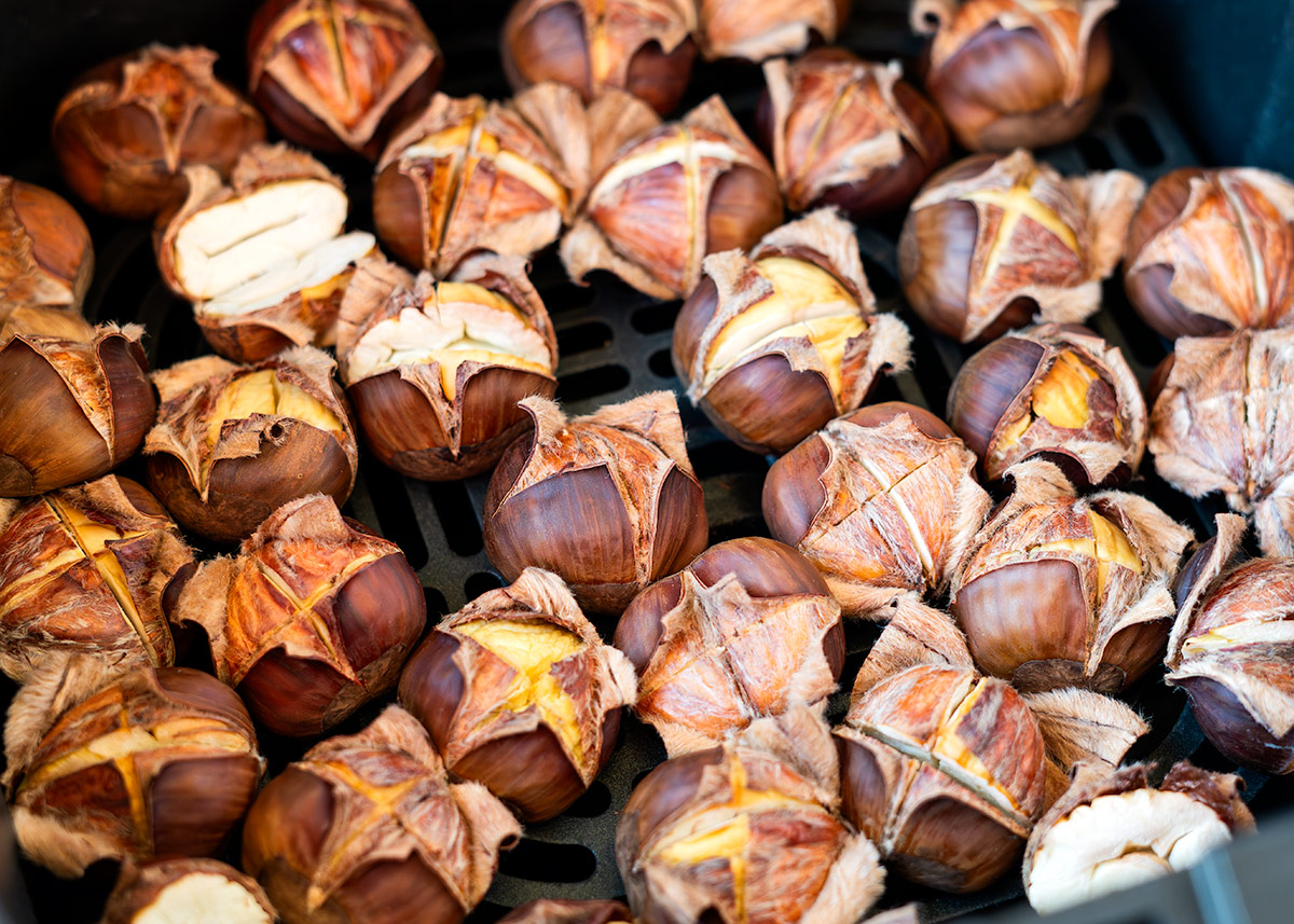 Castañas asadas en freidora de aire