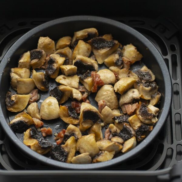 champiñones con jamón en freidora de aire tiempo y temperatura