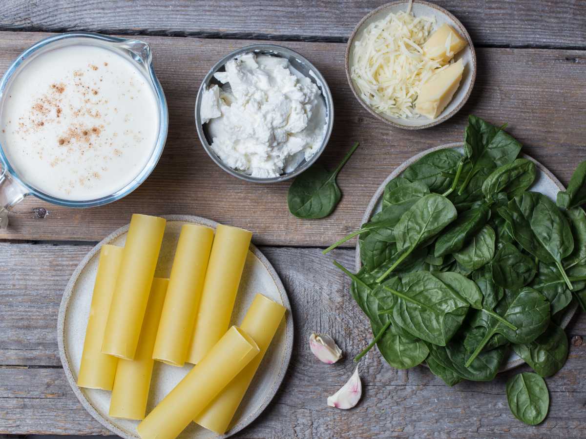 Canelones de espinacas al horno o en freidora de aire