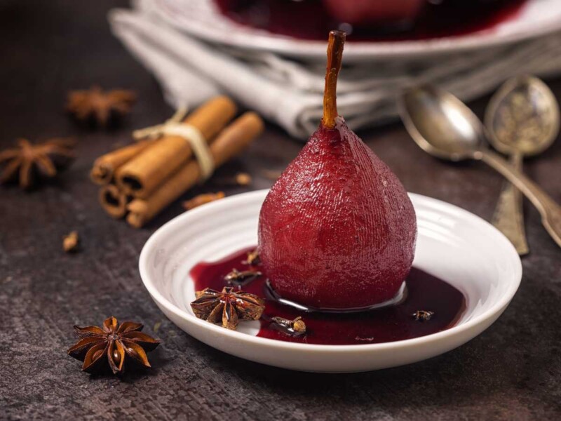 Receta de peras con vino tinto