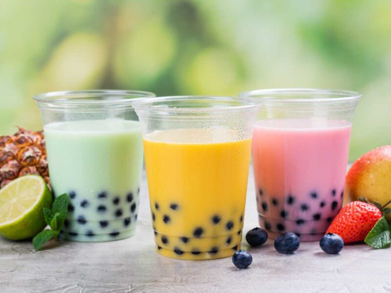bubble tea de fruta Té de burbujas con perlas de tapioca (Bubble Tea) Bubble Tea de fruta