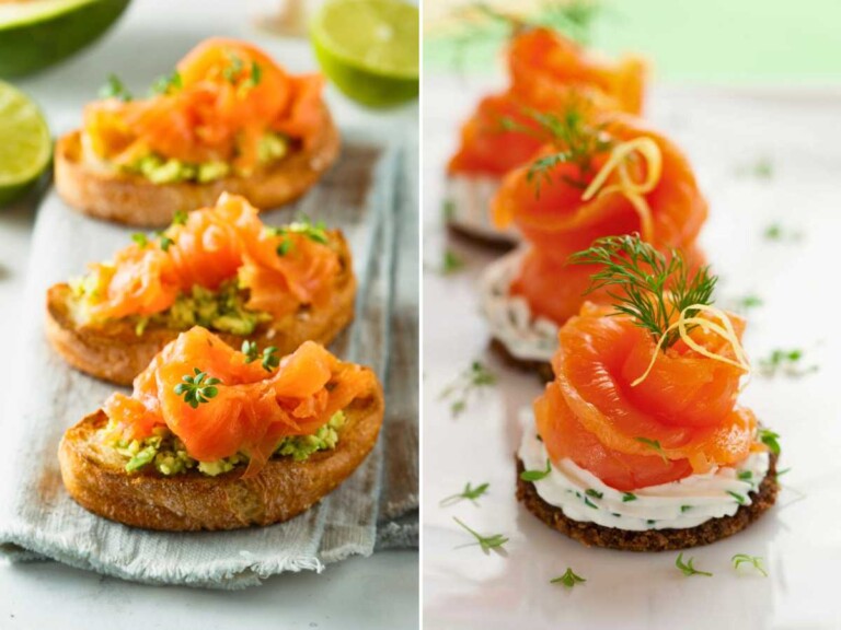canapés de salmón ahumado