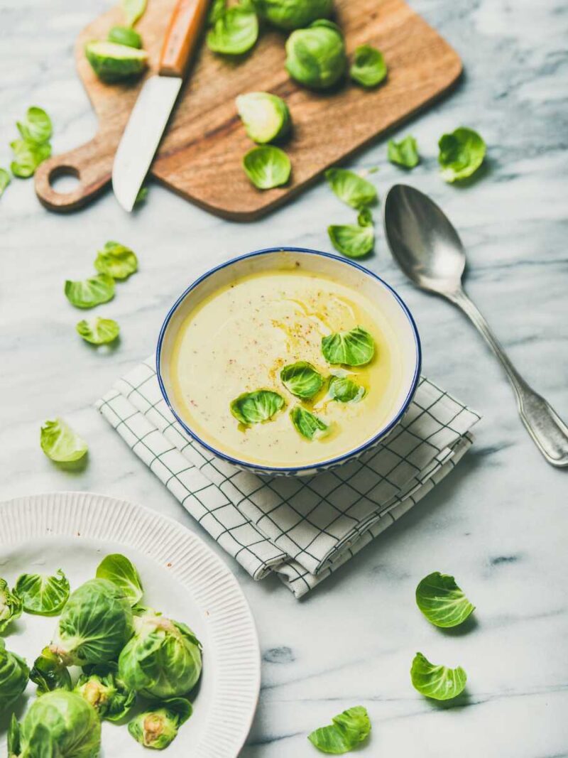 como hacer crema de coles de Bruselas