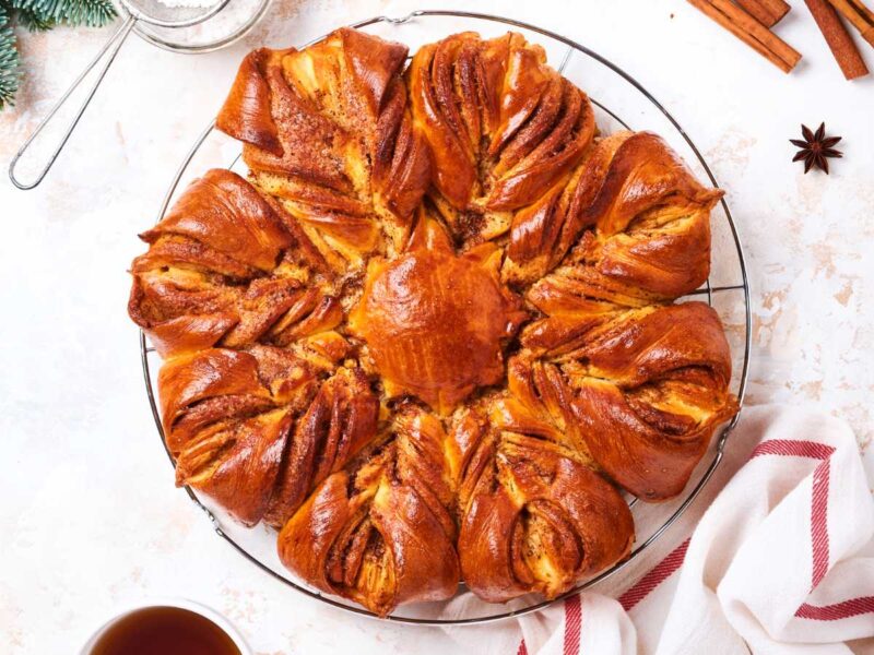 estrella de Navidad de hojaldre en freidora de aire