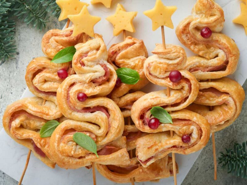 árbol de Navidad salado de hojaldre en airfryer