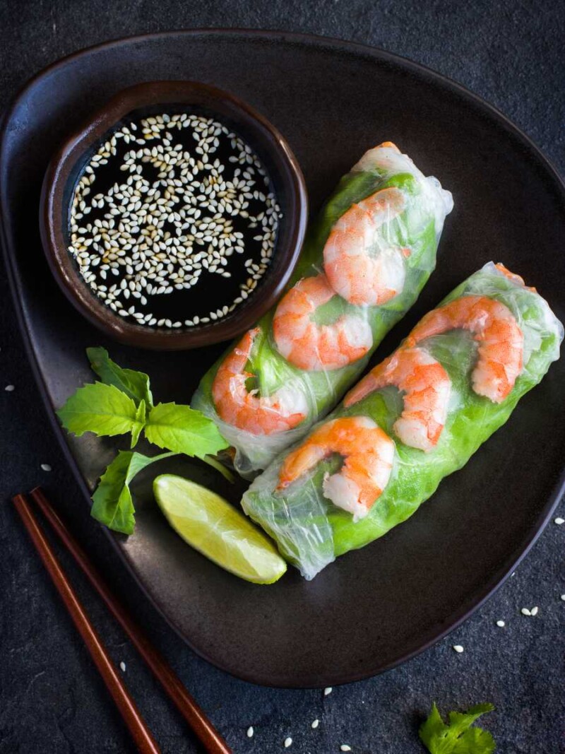 rollitos primavera vietnamitas Rollitos vietnamitas con gambas (receta de Gỏi Cuốn) Rollitos vietnamitas receta fácil