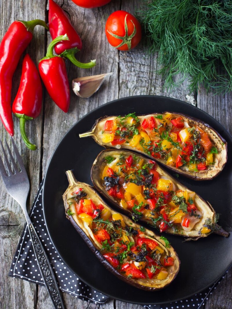 berenjenas rellenas receta Berenjenas rellenas de verduras, al horno o en freidora de aire Berenjenas rellenas con verduras