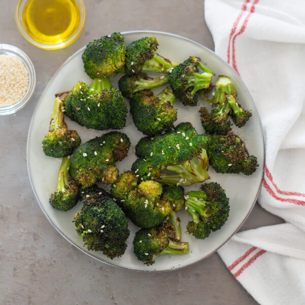 Brócoli crujiente en airfryer