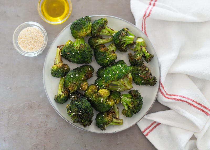Brócoli crujiente en airfryer