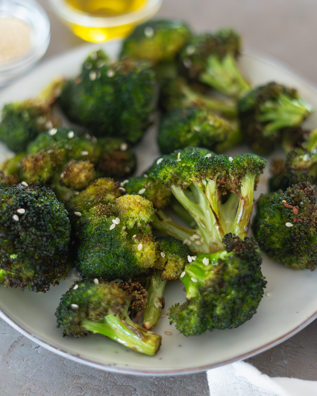 Brócoli crujiente en freidora de aire