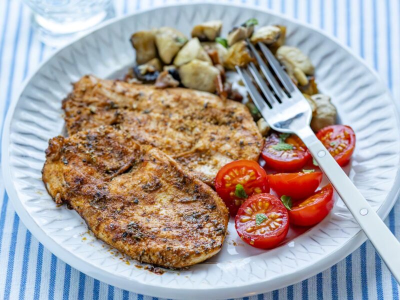 filetes de pavo en freidora de aire Champiñones con jamón en freidora de aire filetes de pavo en freidora de aire Champiñones con jamón en freidora de aire